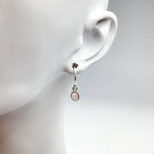 Rose Quartz Dangle Earrings-Rocks and Gems Canada