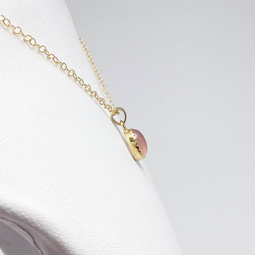 Rose Quartz Gold Finish Pendant-Rocks and Gems Canada