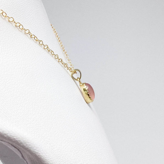 Rose Quartz Gold Finish Pendant-Rocks and Gems Canada