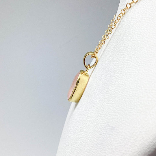 Rose Quartz Gold Finish Pendant-Rocks and Gems Canada
