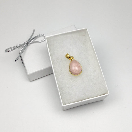 Rose Quartz Gold Finish Pendant-Rocks and Gems Canada
