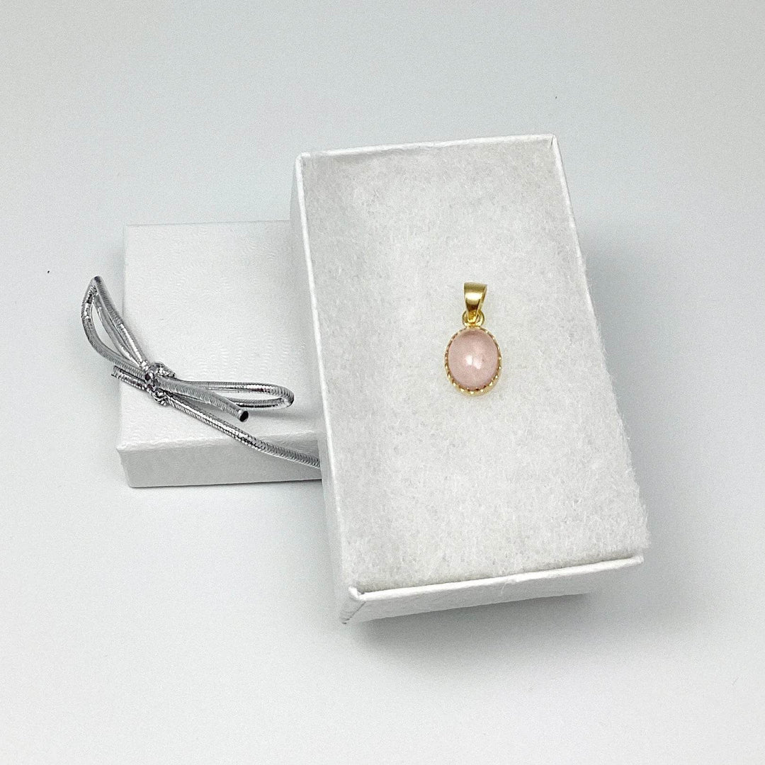 Rose Quartz Gold Finish Pendant-Rocks and Gems Canada