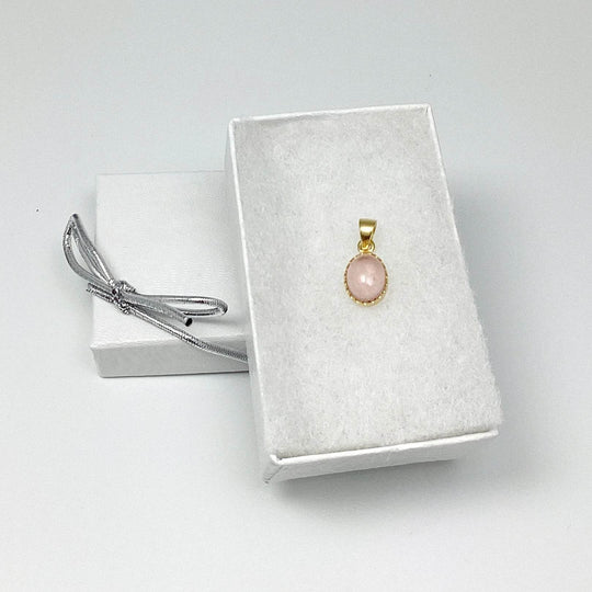 Rose Quartz Gold Finish Pendant-Rocks and Gems Canada