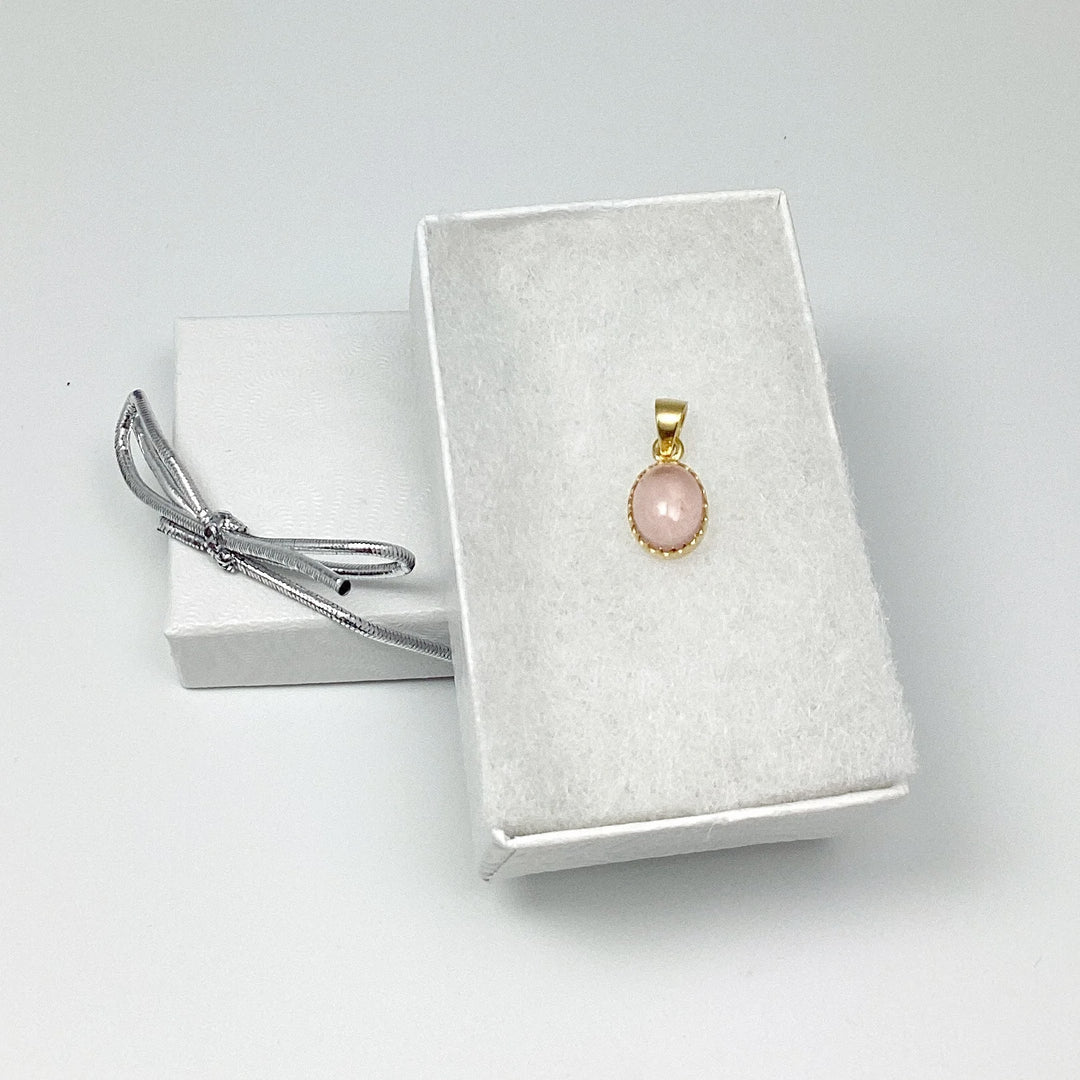 Rose Quartz Gold Finish Pendant - Rocks and Gems Canada