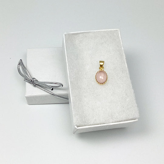 Rose Quartz Gold Finish Pendant - Rocks and Gems Canada