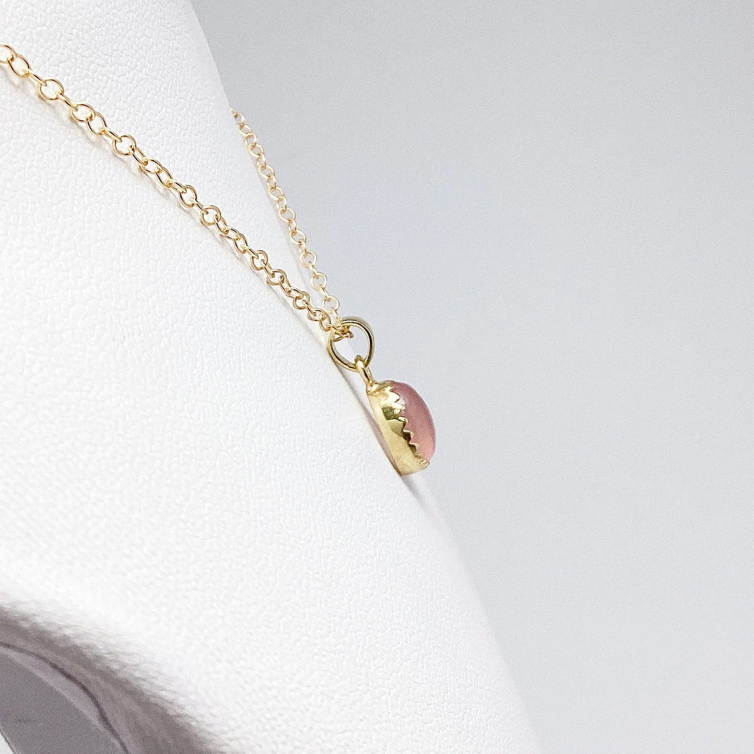 Rose Quartz Gold Finish Pendant - Rocks and Gems Canada
