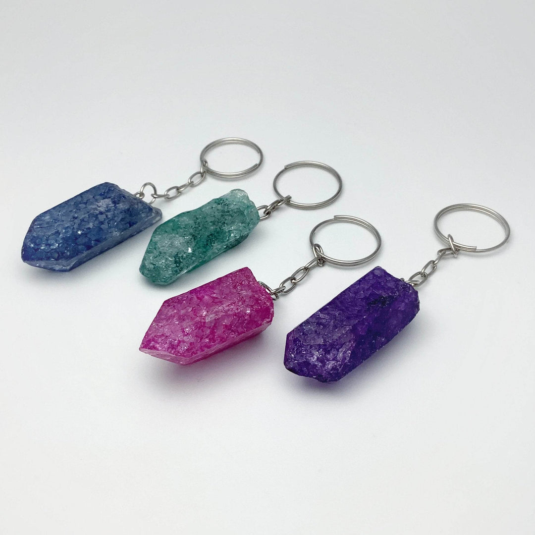 Rough Crackle Quartz Keychain-Rocks and Gems Canada