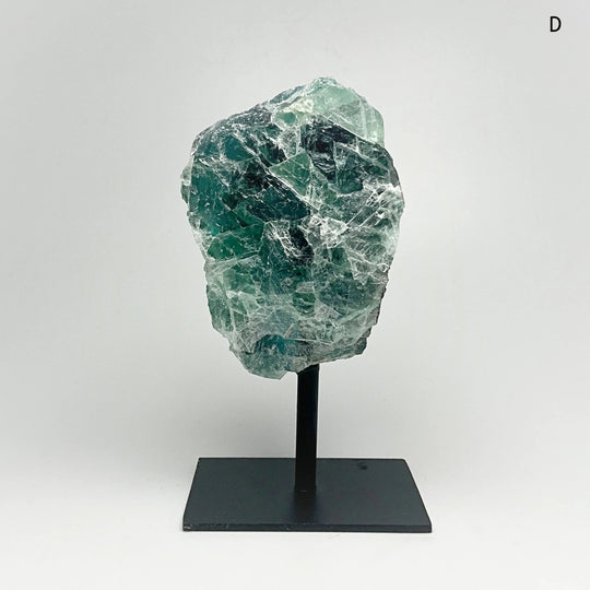 Rough Fluorite on Metal Display Stand - Rocks and Gems Canada