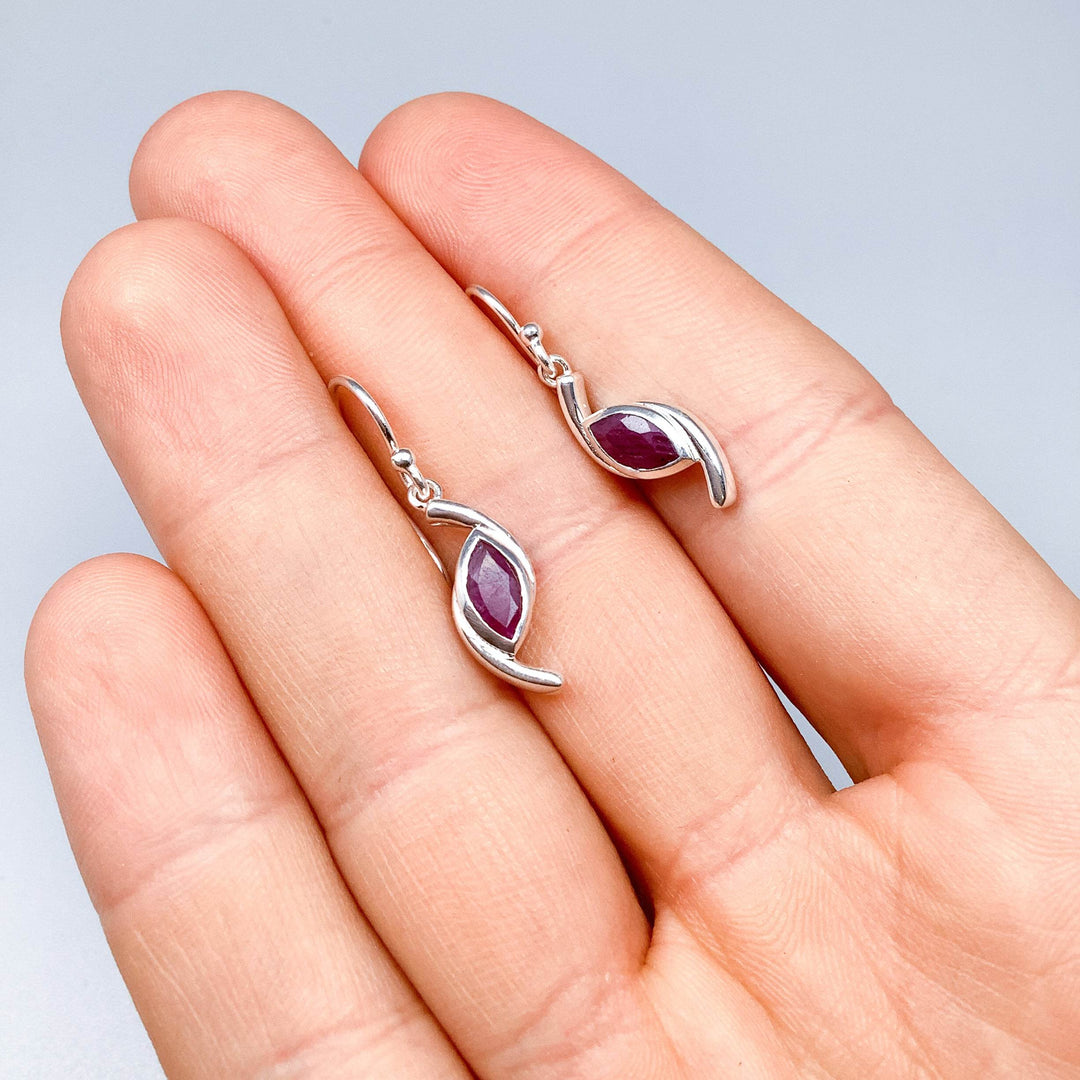 Ruby Dangle Earrings-Rocks and Gems Canada