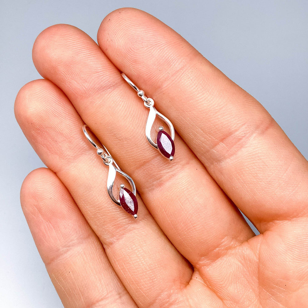 Ruby Dangle Earrings-Rocks and Gems Canada