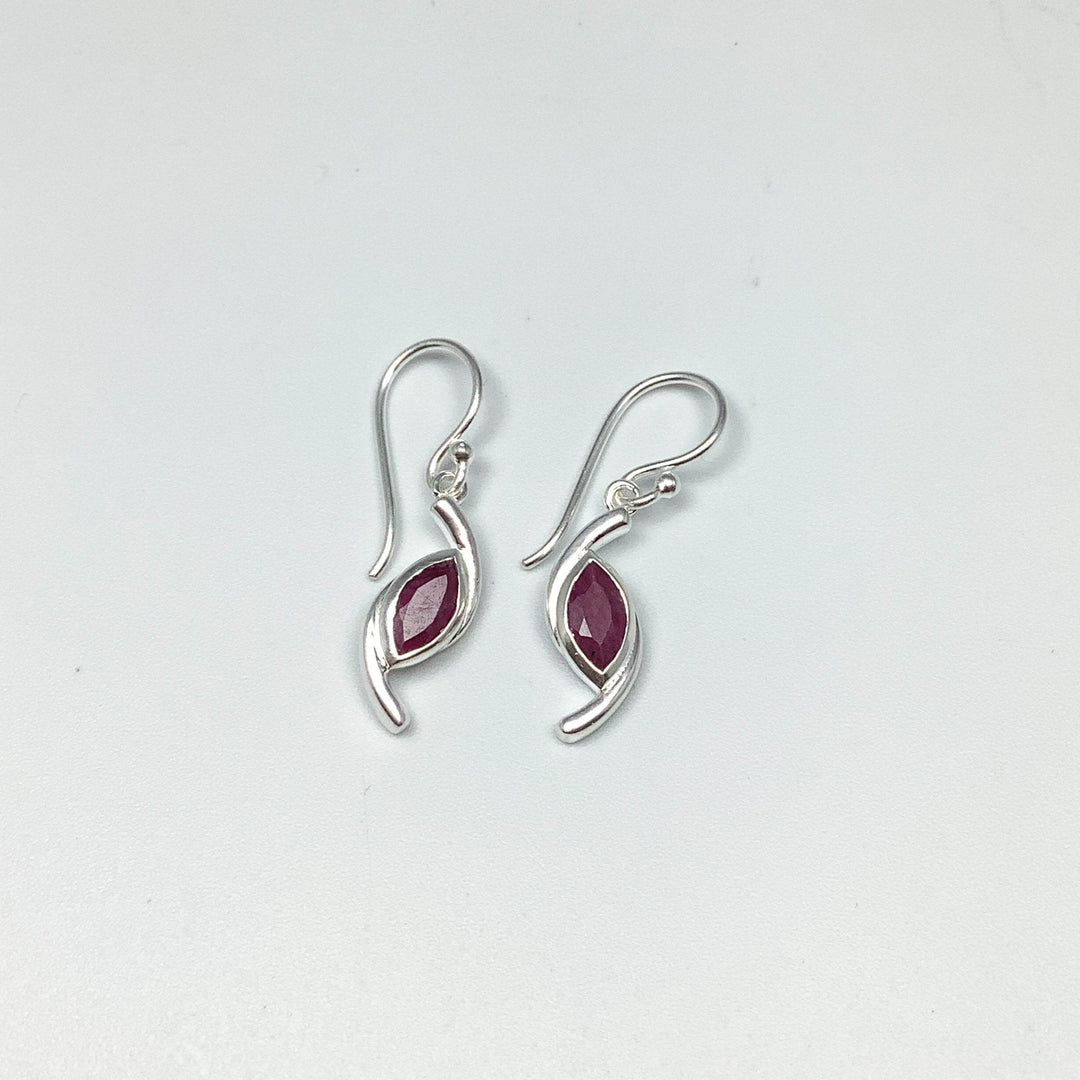 Ruby Dangle Earrings-Rocks and Gems Canada