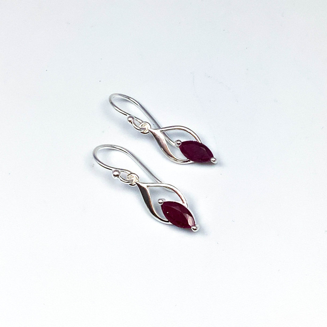 Ruby Dangle Earrings-Rocks and Gems Canada