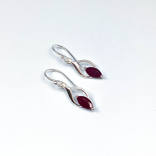 Ruby Dangle Earrings-Rocks and Gems Canada