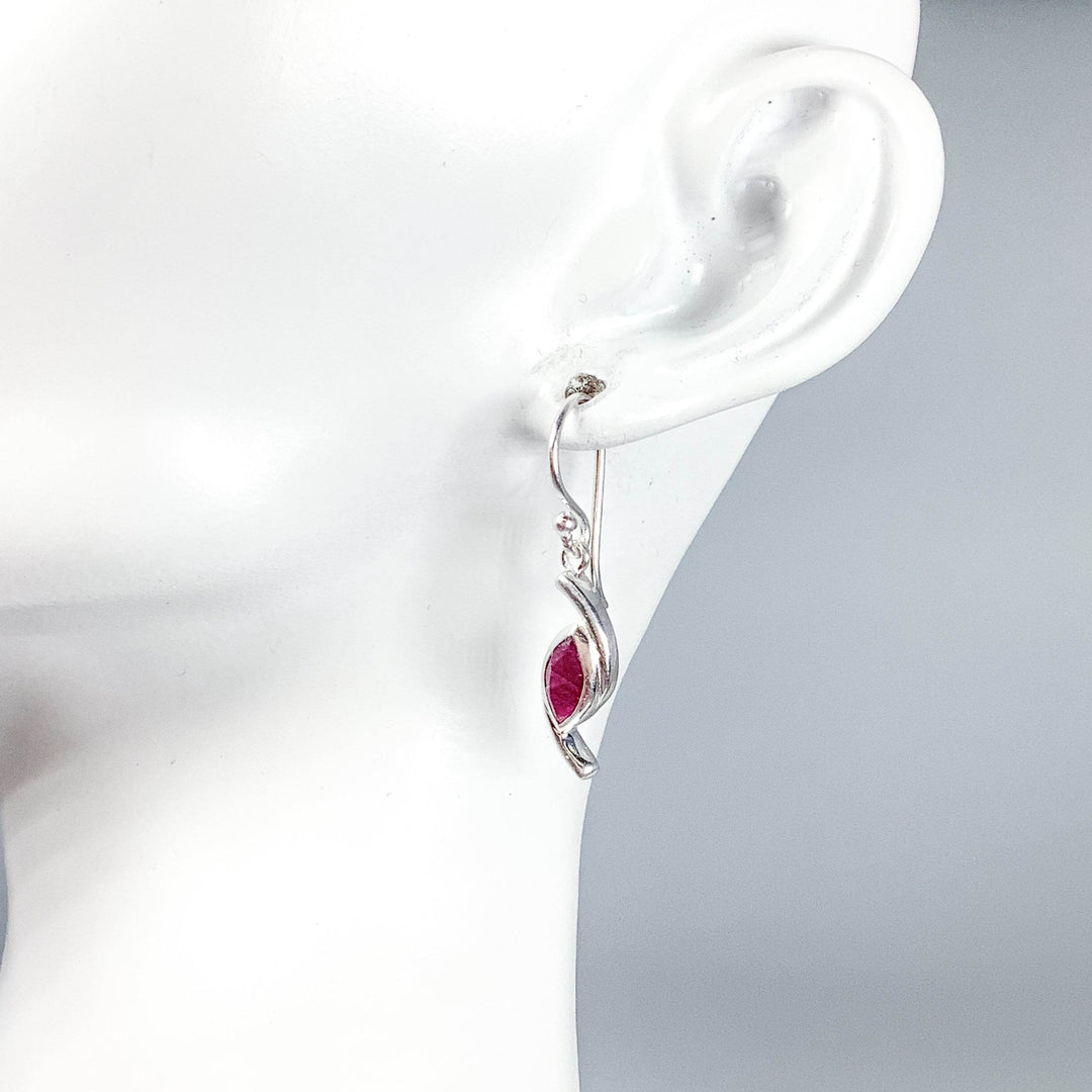 Ruby Dangle Earrings-Rocks and Gems Canada