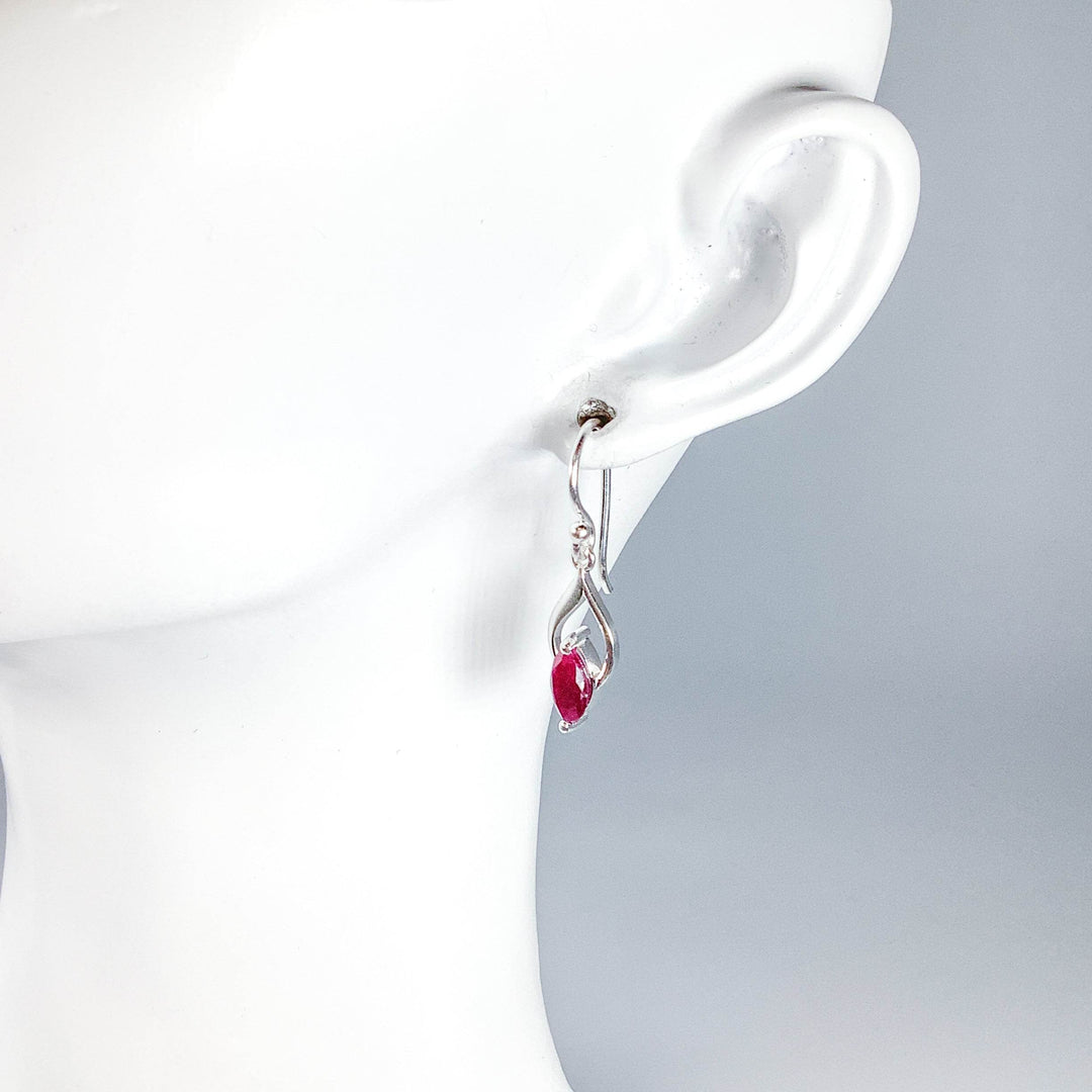 Ruby Dangle Earrings-Rocks and Gems Canada