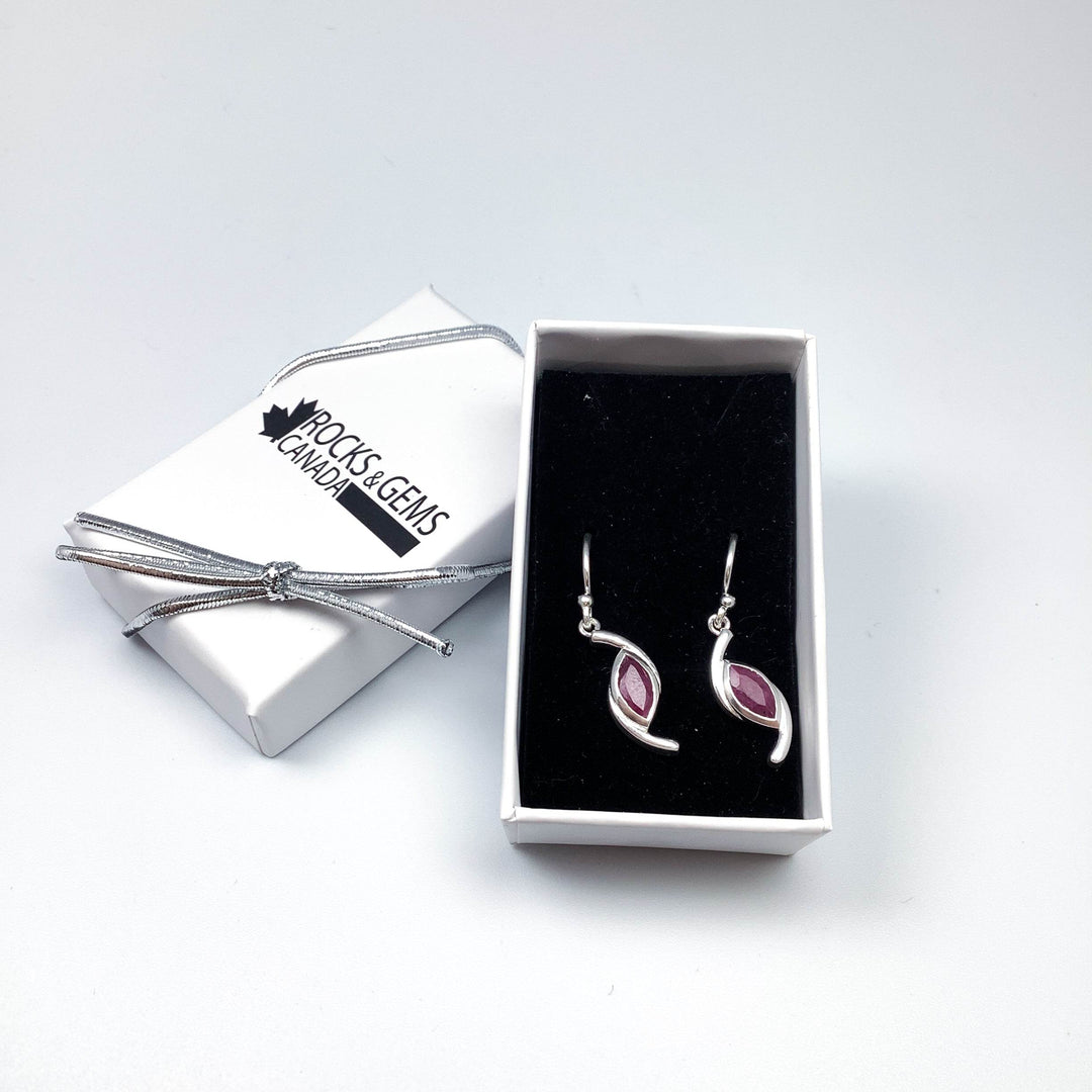 Ruby Dangle Earrings-Rocks and Gems Canada