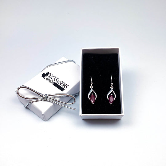 Ruby Dangle Earrings-Rocks and Gems Canada