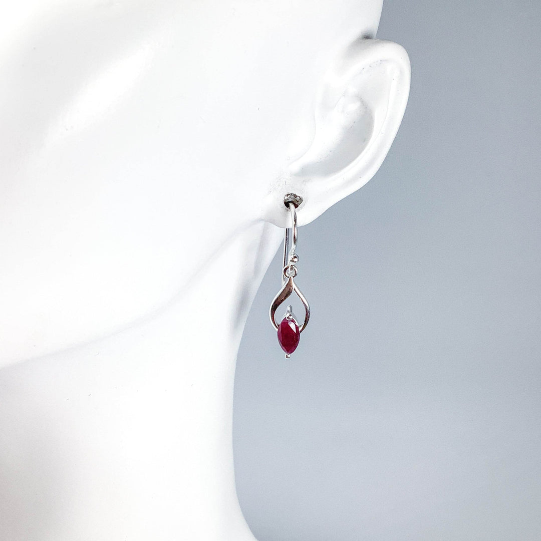 Ruby Dangle Earrings-Rocks and Gems Canada