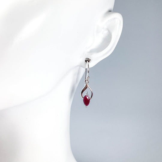 Ruby Dangle Earrings-Rocks and Gems Canada