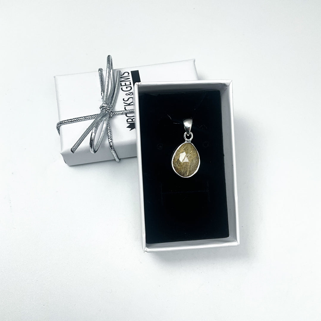 Rutilated Quartz Pendant-Rocks and Gems Canada