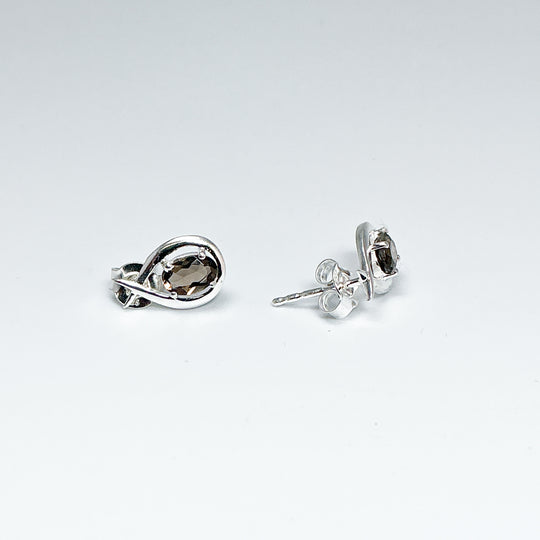 Smoky Quartz Stud Earrings-Rocks and Gems Canada