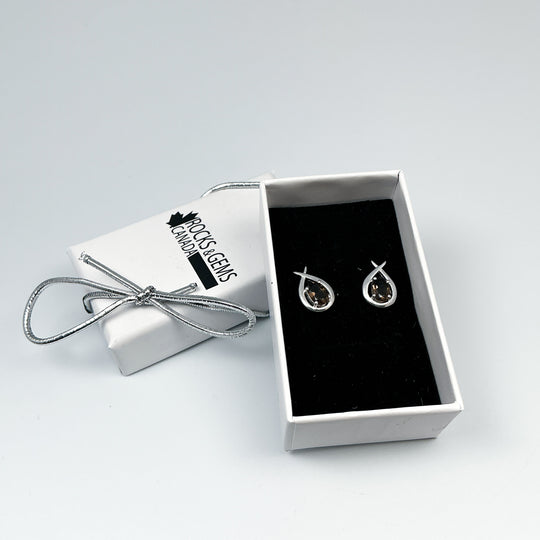 Smoky Quartz Stud Earrings-Rocks and Gems Canada