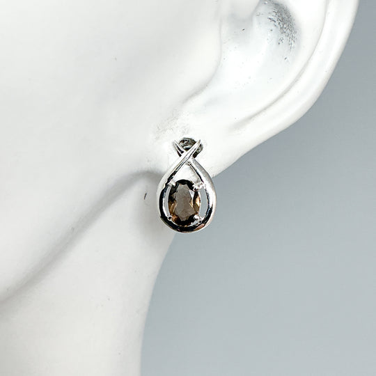 Smoky Quartz Stud Earrings-Rocks and Gems Canada