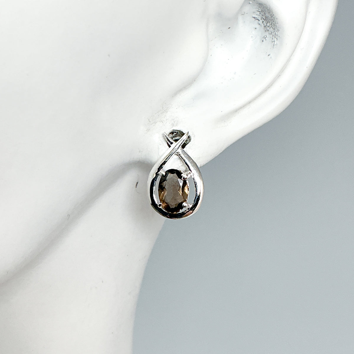 Smoky Quartz Stud Earrings-Rocks and Gems Canada