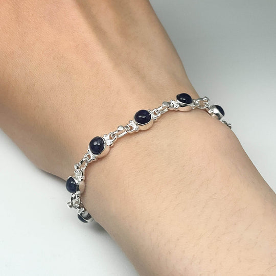 Sodalite Sterling Silver Bracelet-Rocks and Gems Canada