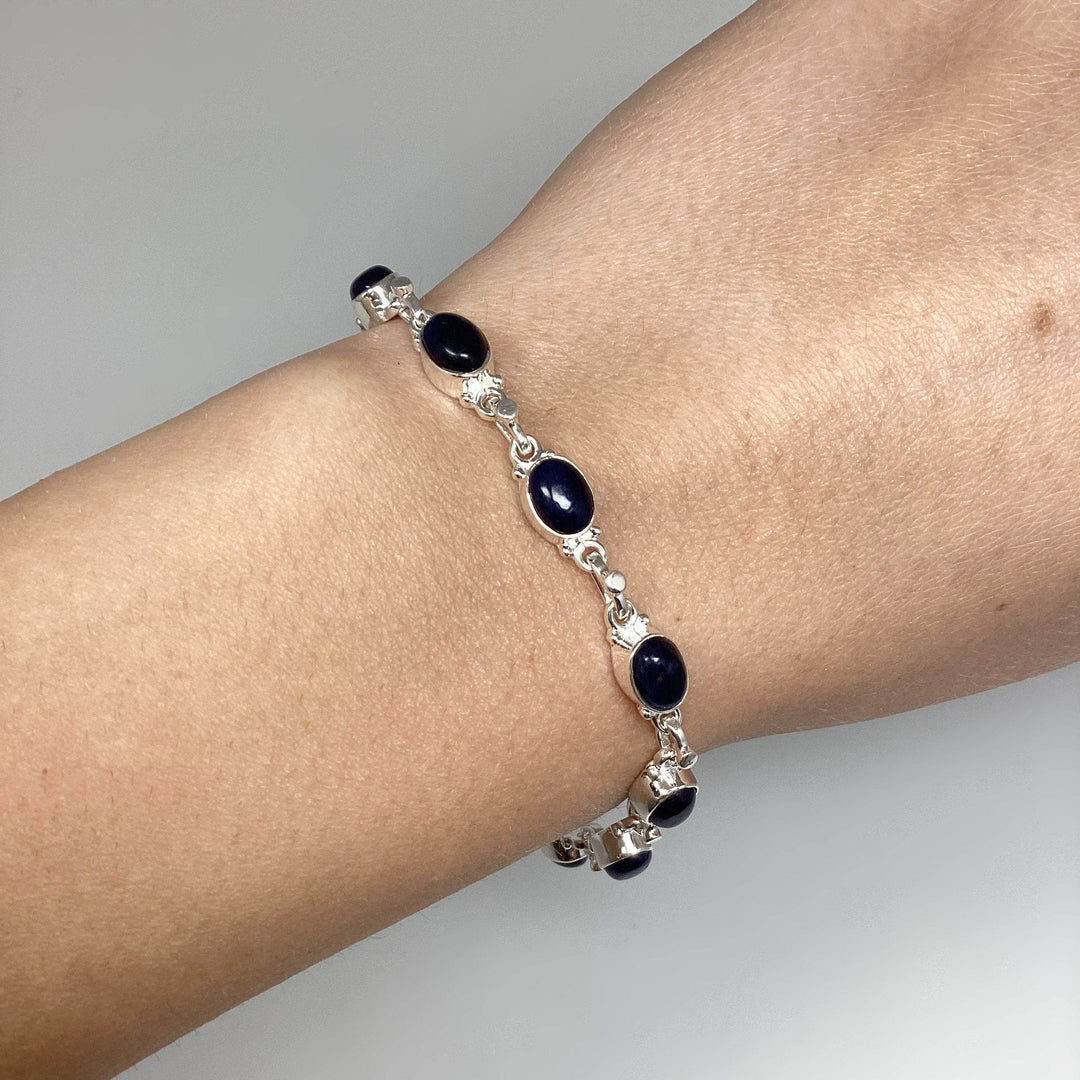 Sodalite Sterling Silver Bracelet-Rocks and Gems Canada