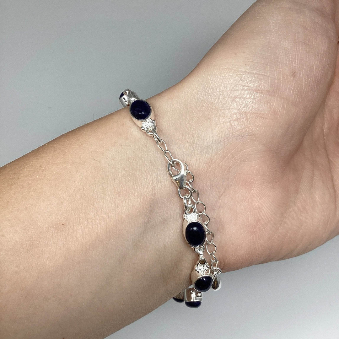 Sodalite Sterling Silver Bracelet-Rocks and Gems Canada