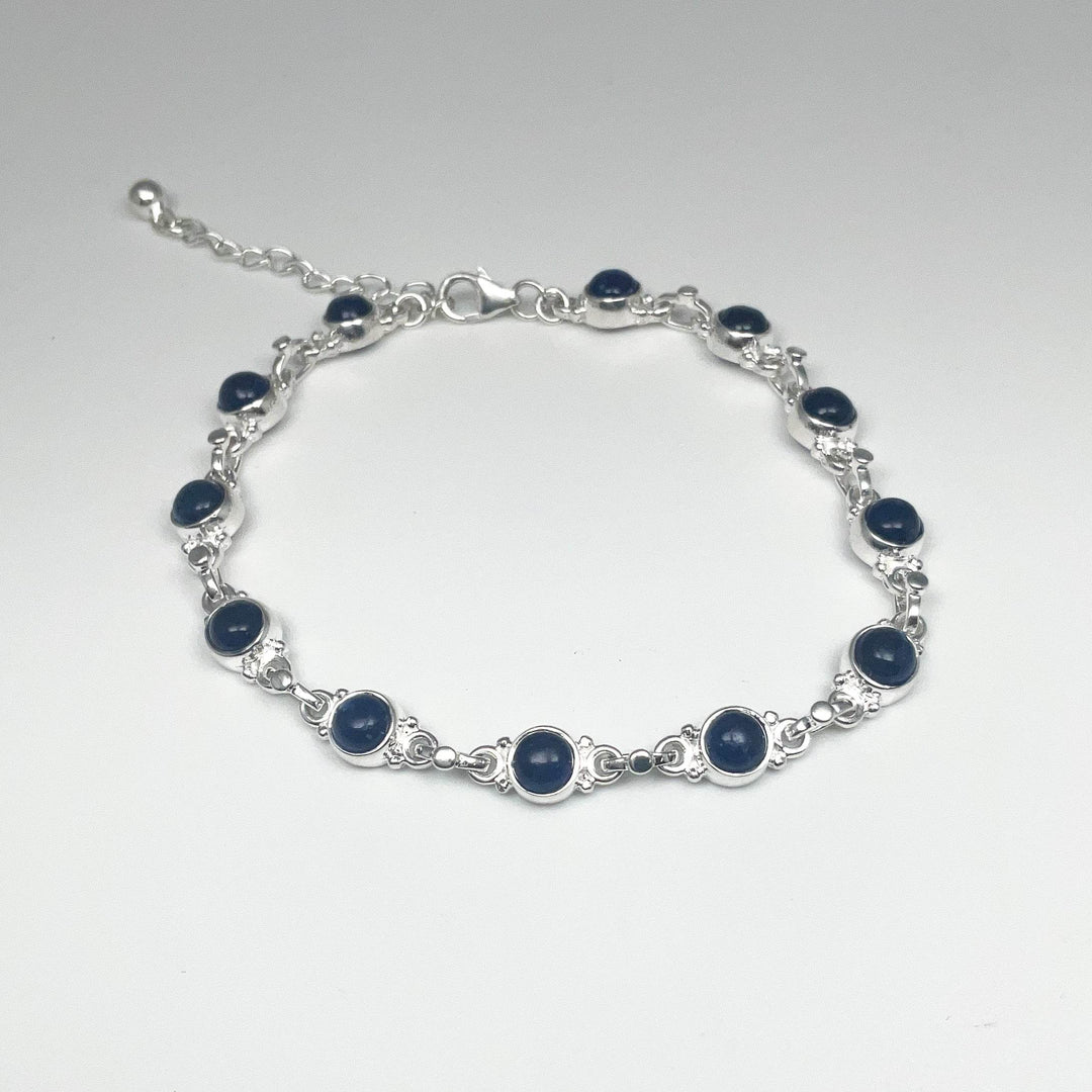Sodalite Sterling Silver Bracelet-Rocks and Gems Canada