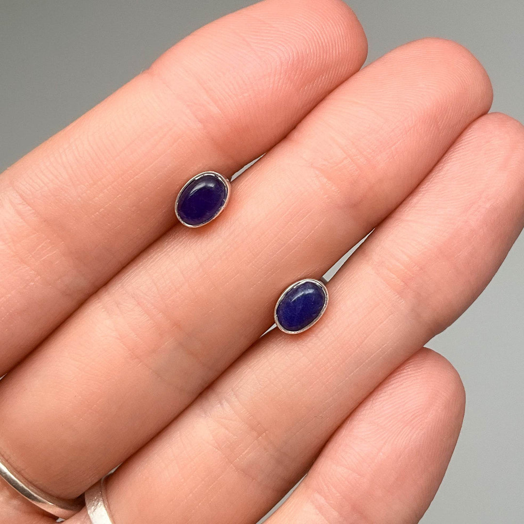 Sodalite Stud Earrings-Rocks and Gems Canada