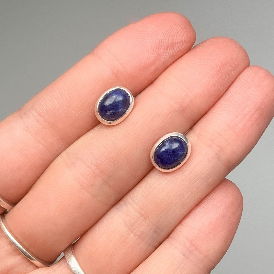 Sodalite Stud Earrings-Rocks and Gems Canada