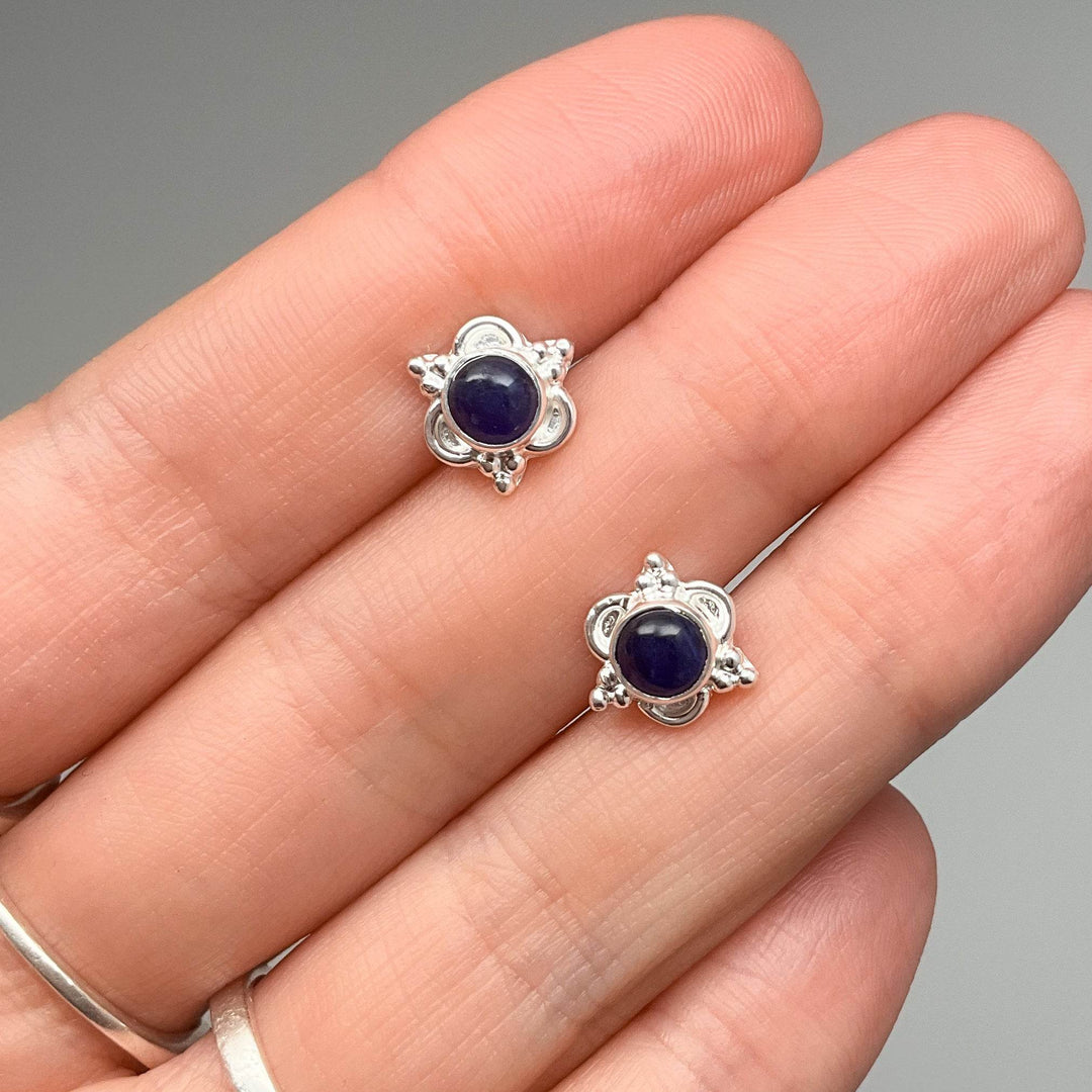 Sodalite Stud Earrings-Rocks and Gems Canada