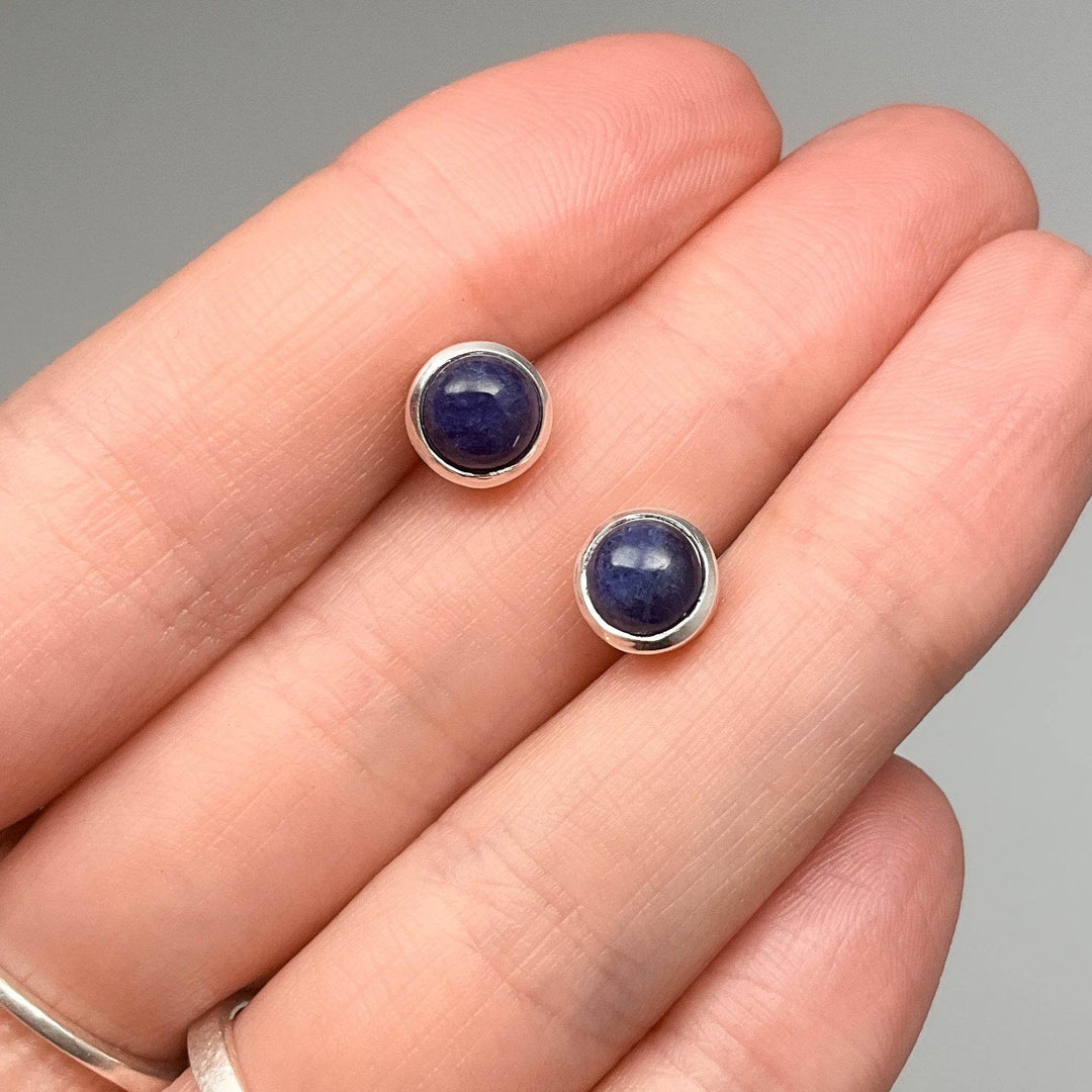 Sodalite Stud Earrings-Rocks and Gems Canada