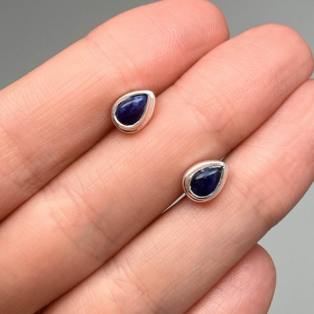 Sodalite Stud Earrings-Rocks and Gems Canada