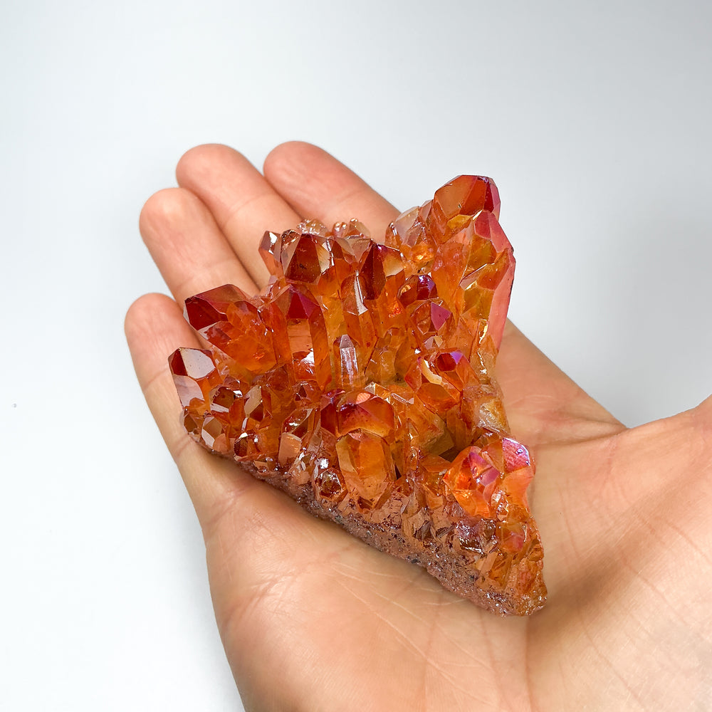 Sunset Aura Quartz Cluster-Rocks and Gems Canada
