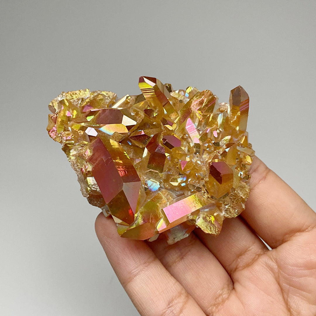 Sunset Aura Quartz Cluster - Rocks and Gems Canada