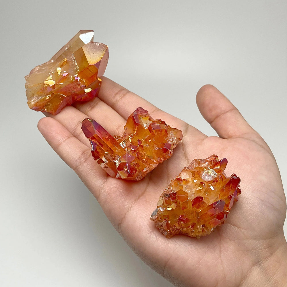 Sunset Aura Quartz Cluster - Rocks and Gems Canada