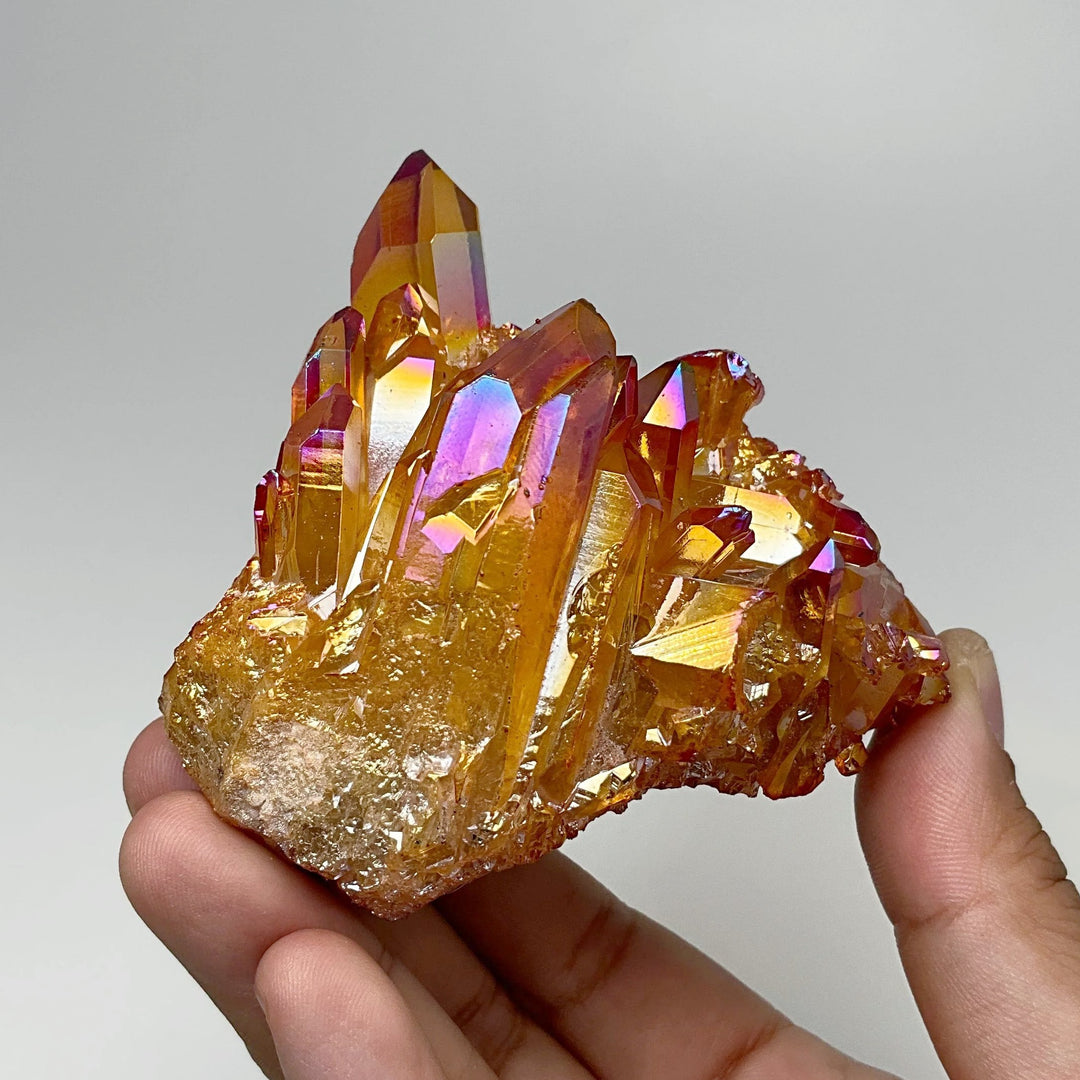 Sunset Aura Quartz Cluster - Rocks and Gems Canada