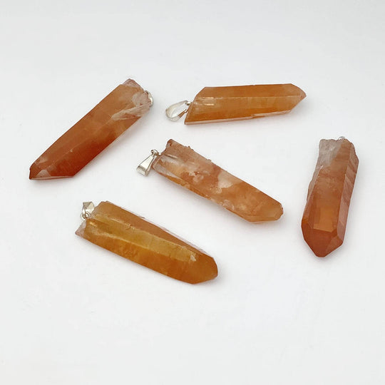 Tangerine Quartz Rough Pendant-Rocks and Gems Canada