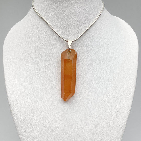 Tangerine Quartz Rough Pendant-Rocks and Gems Canada