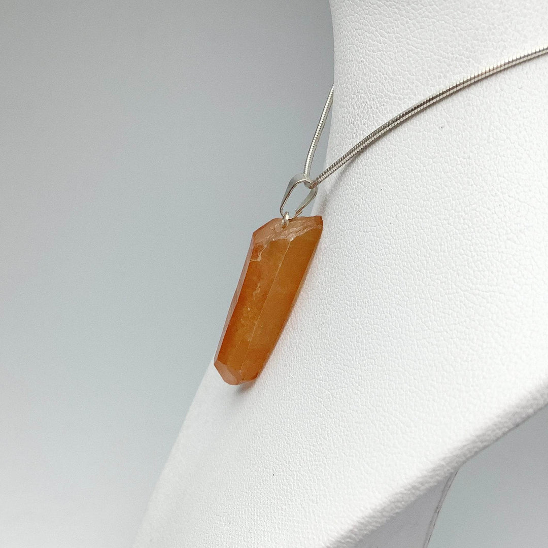Tangerine Quartz Rough Pendant-Rocks and Gems Canada