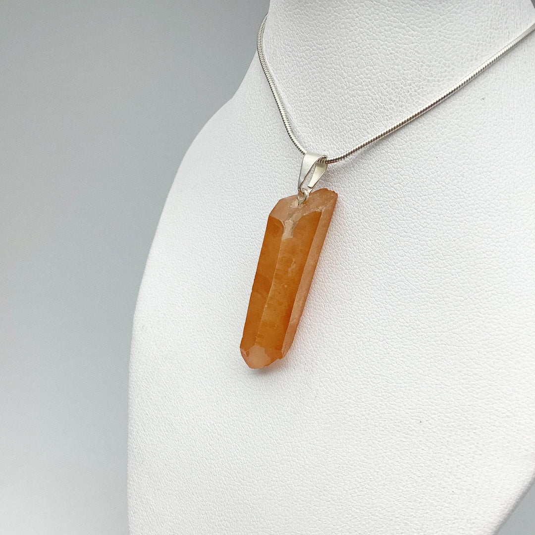 Tangerine Quartz Rough Pendant-Rocks and Gems Canada