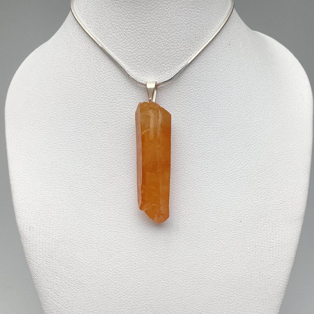 Tangerine Quartz Rough Pendant-Rocks and Gems Canada