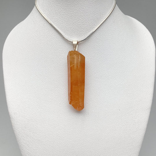 Tangerine Quartz Rough Pendant-Rocks and Gems Canada