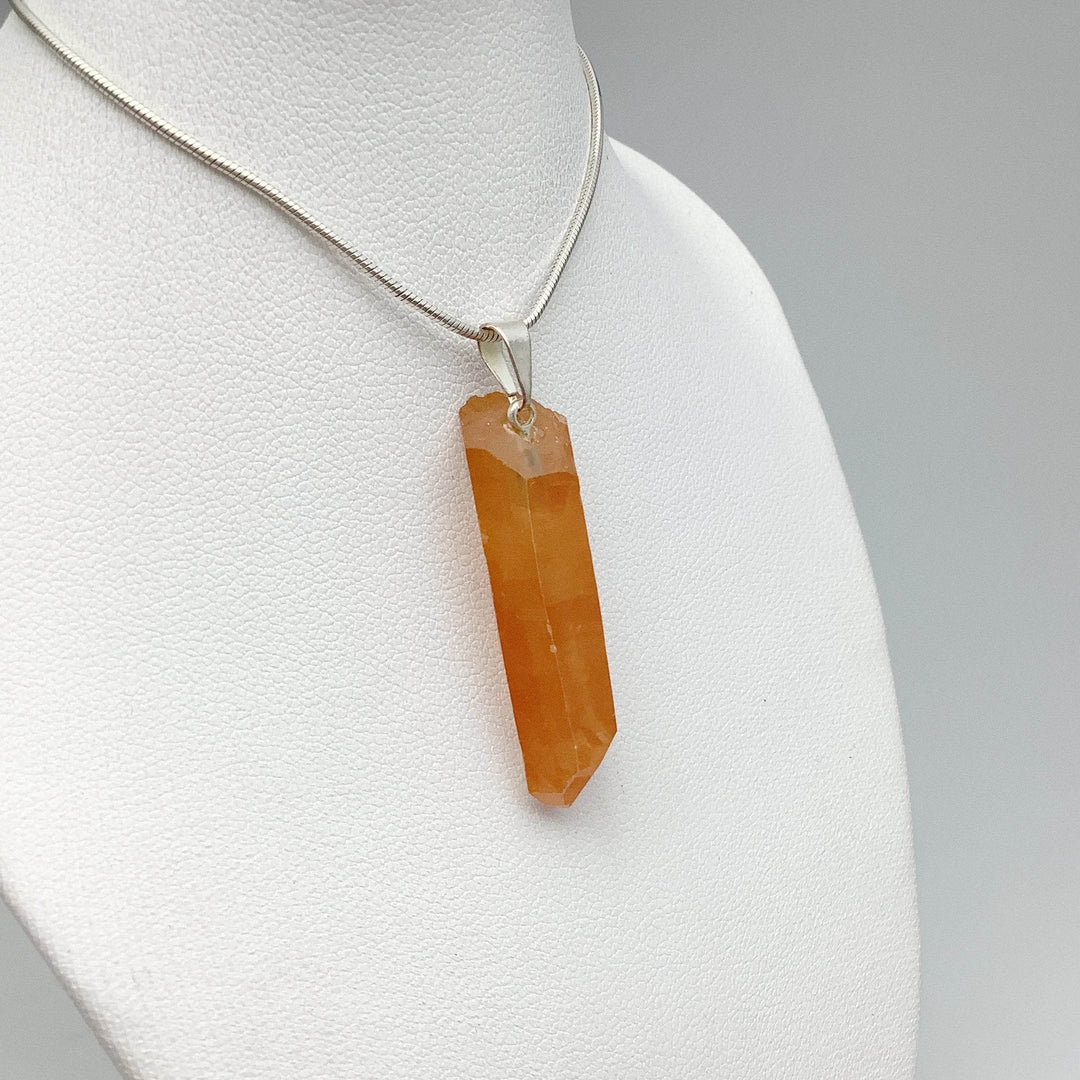 Tangerine Quartz Rough Pendant-Rocks and Gems Canada