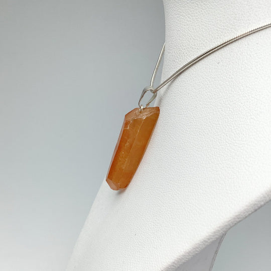 Tangerine Quartz Rough Pendant - Rocks and Gems Canada