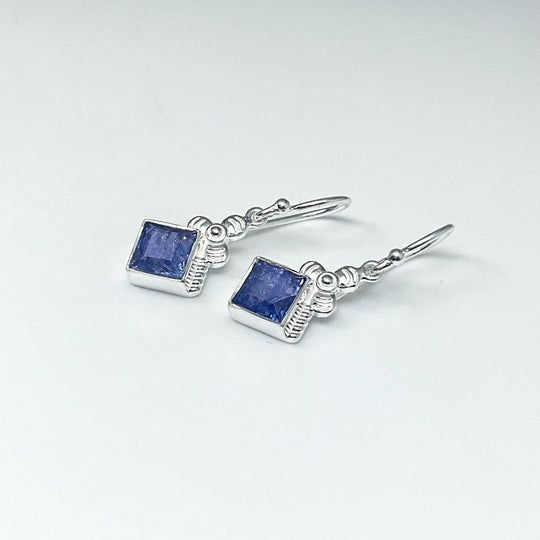 Tanzanite Dangle Earrings-Rocks and Gems Canada